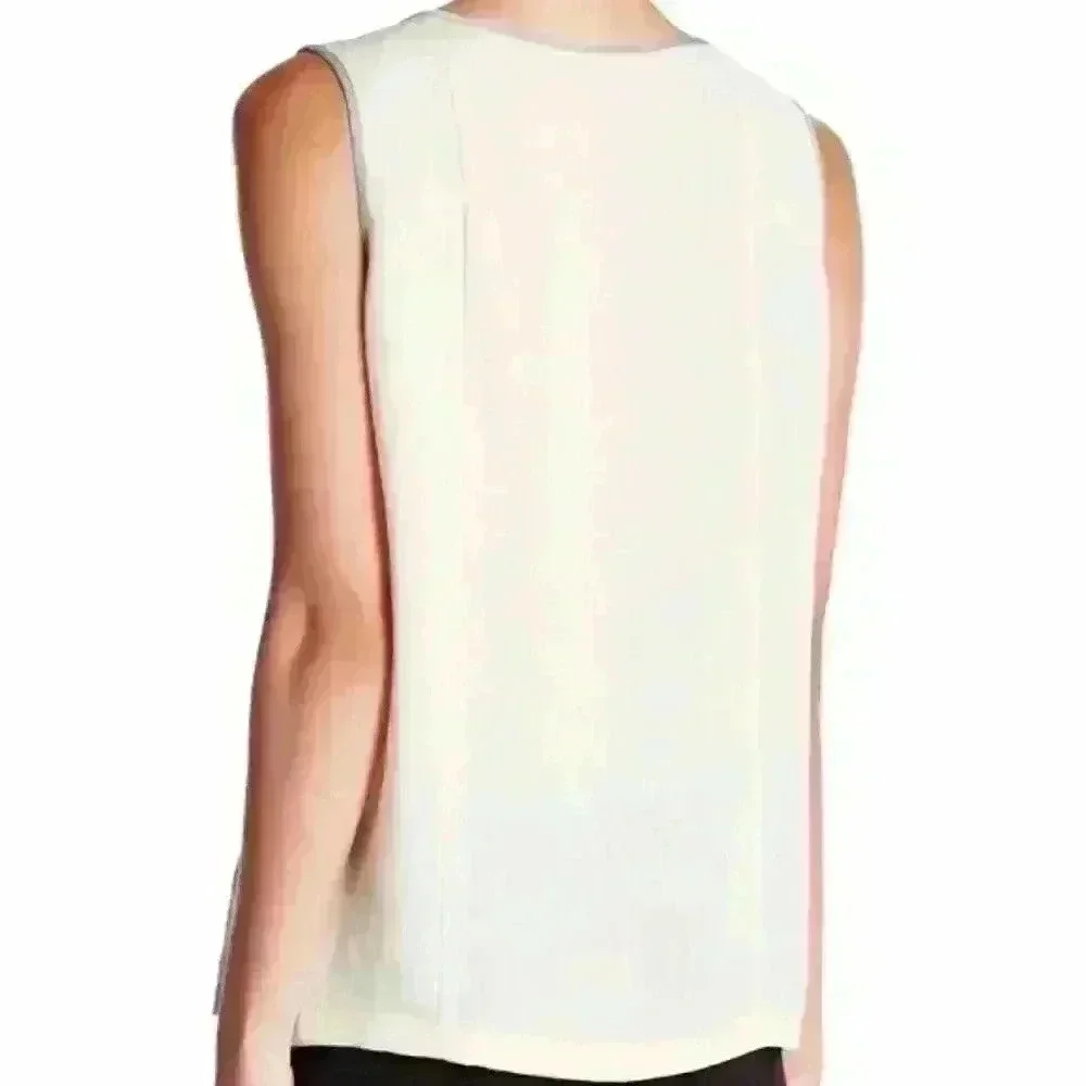 J BRAND ZHAO TANK GREY ROUND NECK TOP SIZE MEDIUM